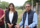 Antonio Godoy visito la cancha de Estudiantes El Tala por el avance del Sistema de Riego.