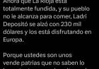 Martín Menem apuntó contra la administración riojana y defendió a Milei