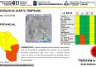 Rige una alerta por tormentas fuertes en los departamentos del sur de la provincia