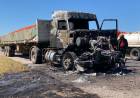 Pérdidas importantes en un camión que se incendió en ruta 38