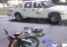 Motociclista perdió su pierna tras chocar una camioneta y atropellar a un peatón