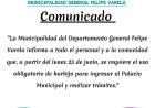 Desde el lunes será obligatorio el uso de barbijo en la Municipalidad de Felipe Varela