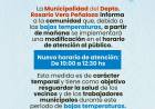 Comunicado oficial: atención vecinos, el municipio informa sobre nuevos horarios de atención