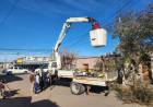 Avanzan trabajos de poda para optimizar el alumbrado público en Chepes
