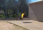Una pérdida de gas provocó un principio de incendio y un hombre sufrió quemaduras en Catuna