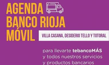 Interior Departamental: La banca movil del Banco Rioja visitara nuestro departamento.