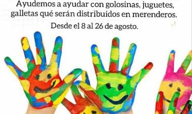 Delegados bancarios de Chepes organizaron colecta para el Día de la Niñez.