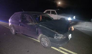 Chepes: Vehículo impacta contra animal vacuno camino a Chepes Viejo.