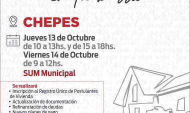 Chepes: Personal del Ministerio de Viviendas, Tierra y Hábitat Social atenderá este jueves y viernes.