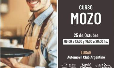 Curso de Mozos en Chepes el próximo 25 de octubre.