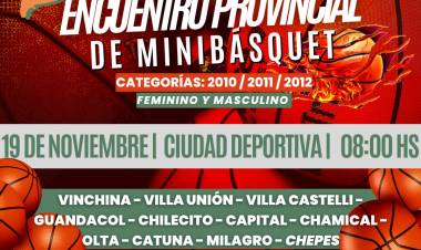 Ciudad Deportiva: Un sábado a puro Mini-Básquet en el encuentro provincial.