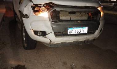 El Portezuelo: Una camioneta colisionó contra una vaca.