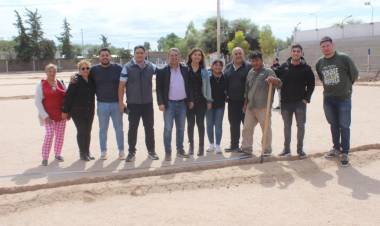 Chepes: Se concreta la obra de césped y sistema de riego del Club Sportivo Barrio Belgrano.