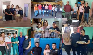 La candidata a Intendenta Yanina Amaya visito algunas instituciones con presentes.