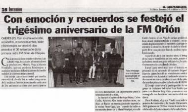 Con emoción y recuerdos se festejó el trigésimo aniversario de la FM Orión.