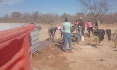 Paraje Los Lagarsitos, Distrito San Isidro: reparan tanque australiano que abastece el lugar