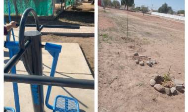 Chepes: a dos días de su inauguración ya comenzaron los daños en el complejo administrativo.