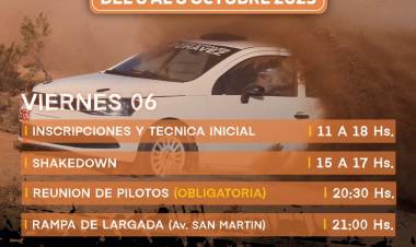 Chepes: Se viene la 6º fecha del Rally de Chepes entre el 6 y el 8 de octubre.
