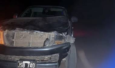 Chepes: camioneta chocó con una vaca