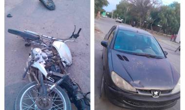 Chepes: motocicleta y automóvil protagonizaron de accidente en la ciudad