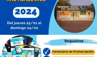 Prórroga de inscripciones en la UNLaR Sede Regional Chepes 