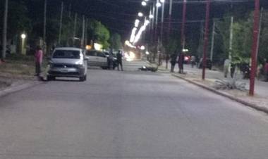 Chepes: camioneta y moto protagonizaron un accidente de tránsito.