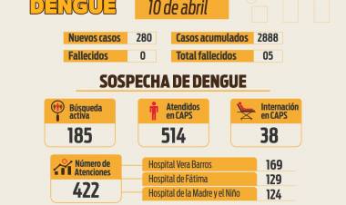 Informe situación sanitaria por dengue del 10 de abril