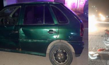 Chepes: Accidente de tránsito entre auto y motocicleta en Barrio Hospital