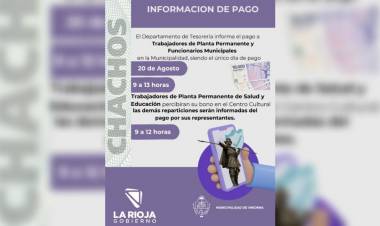 Información de pago sobre los Chachos