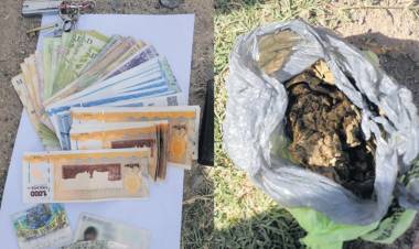 Incautan marihuana, un arma de fuego y dinero durante la requisa a sospechoso