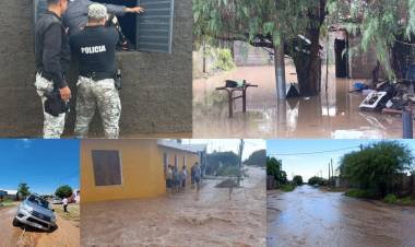 Chepes: Calles y casas inundadas, familias evacuadas por las intensas lluvias