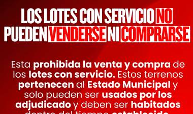 Chepes. Desde el municipio advierten a los adjudicatarios que está prohibida la venta de los lotes con servicios