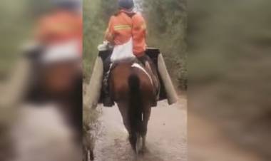 Chepes: Delegado municipal relevó a lomo de caballo situación de vecinos