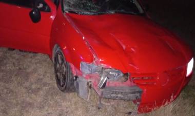 Automóvil chocó contra un caballo en Ruta 38: dos jóvenes fueron trasladados al hospital en Chamical