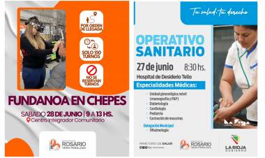 Fundanoa: Atendera en Chepes y en Desiderio Tello junto a la la Secretaría de Salud Municipal