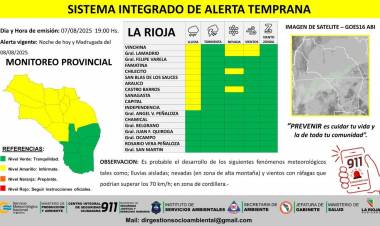 Difunden alerta amarilla por lluvias para 11 departamentos