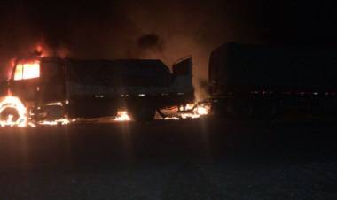 Incendio de camión en Ruta Provincial N° 5