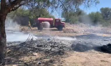 Incendio de gran magnitud en un descampado al oeste de Chepes movilizó a bomberos y policía