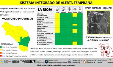 Difunden alerta amarilla por lluvias y vientos