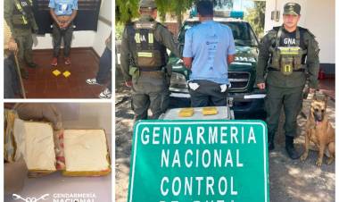 Detienen en La Rioja a un pasajero de ómnibus con más de un kilo de cocaína adosado al cuerpo
