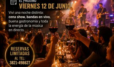 Gran Cena Show en Mirage Eventos el viernes 12 de junio con importantes artistas