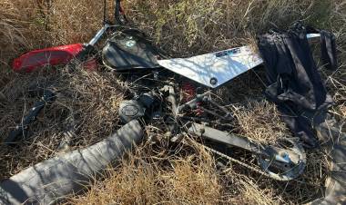 Ulapes: Hallan una motocicleta abandonada sobre la Ruta 79 y quedó bajo resguardo policial