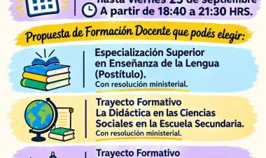 El ISFDyTP Esmeralda Fernández Zárate de Aguilar abrió las inscripciones para nuevas propuestas de formación docente