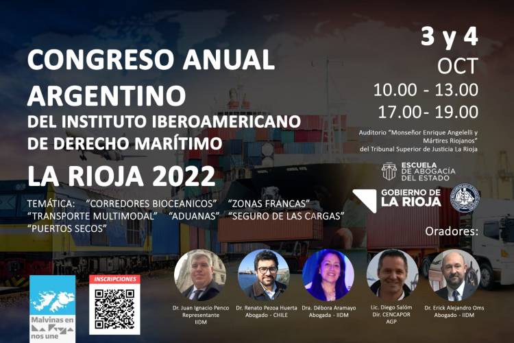 El Dpto. Rosario V. Peñaloza participo en el congreso anual argentino del instituto iberoamericano de derecho marítimo.