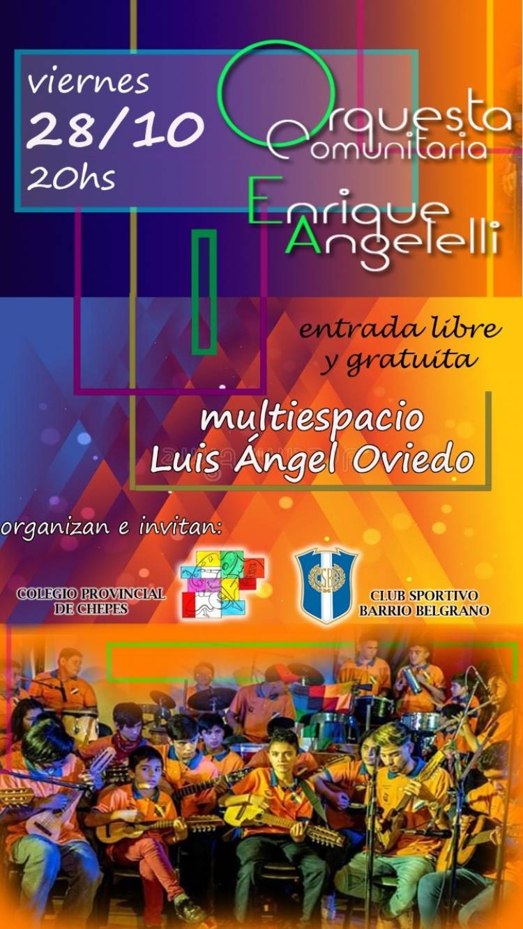 Por primera vez en Chepes llega la Orquesta Comunitaria “Enrique Angelelli”.