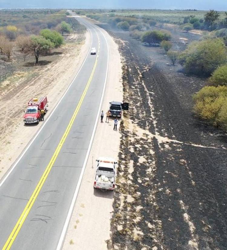 La Rioja: Importante incendio sobre la Ruta Nacional 36.