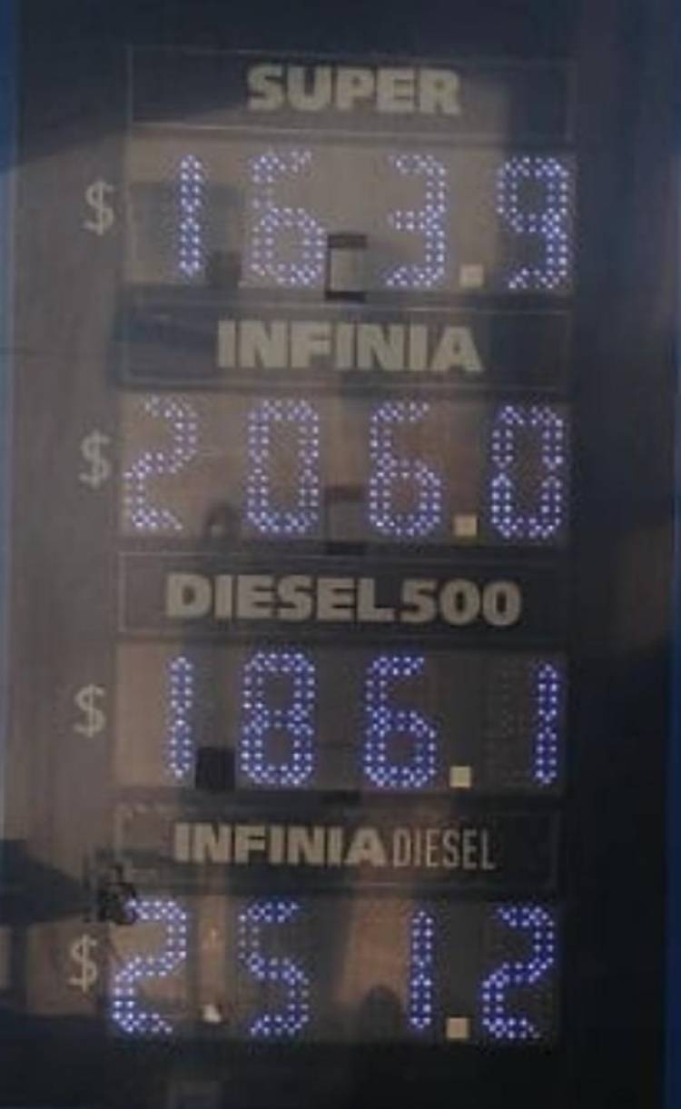 Subieron los combustibles y la nafta premium ya vale $206 en La Rioja.