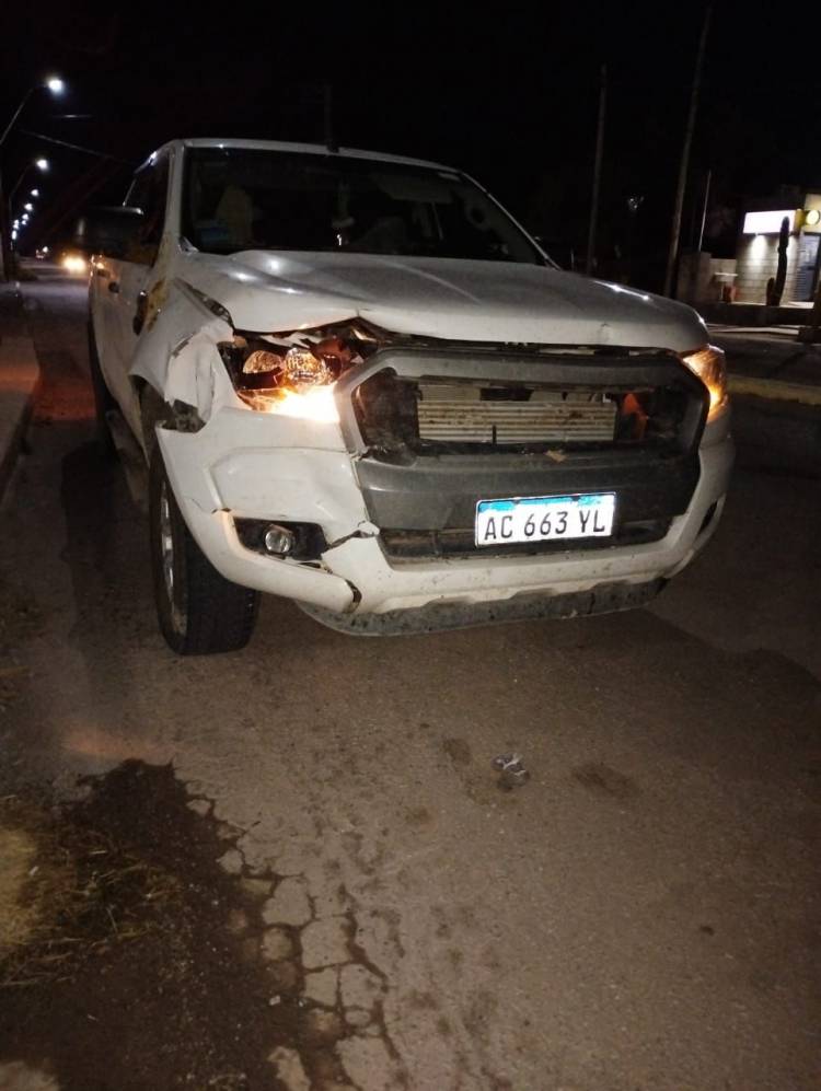 El Portezuelo: Una camioneta colisionó contra una vaca.