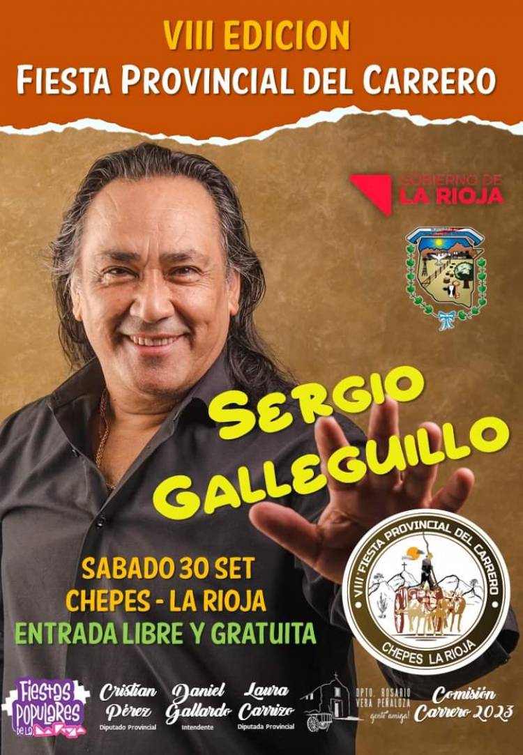 Chepes: Sergio Galleguillo actuará en el Festival Provincial del Carrero