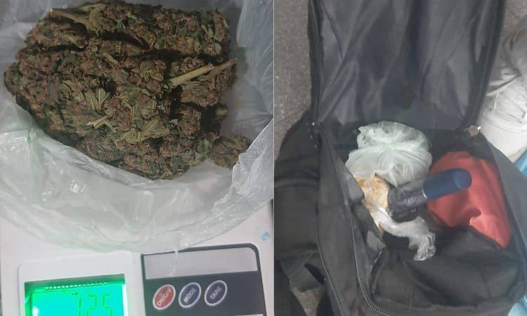 Detuvieron a un hombre por llevar en su mochila marihuana